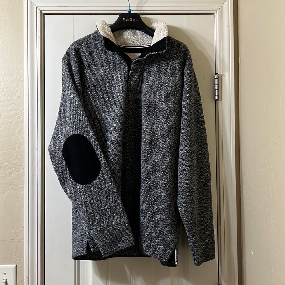 Weatherproof Vintage Men’s Button Neck Sweater - Sherpa Lined